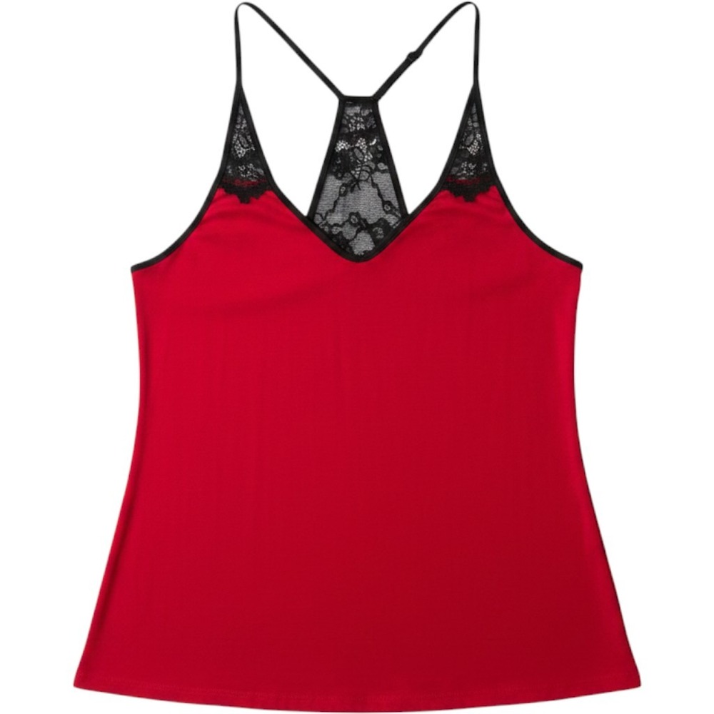 In Bloom by Jonquil Camisole Top Womens Medium Red Lace Swing Racerback